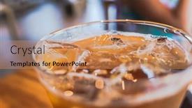  Presentation with cold coffee - Presentation design with glasses-of-iced-cold-coffee background and a coral colored foreground