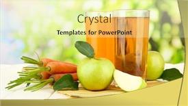  Presentation with green apples - Colorful presentation theme enhanced with wooden table on green background backdrop and a soft green colored foreground