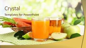  Presentation with green apples - Amazing presentation theme having glasses of juice apples backdrop and a cream colored foreground