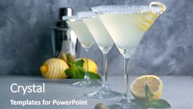  Presentation with lemon - Slides having glasses of lemon drop martini background and a gray colored foreground