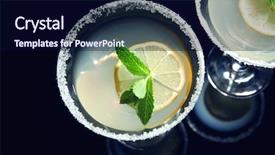  Presentation with drop - Theme enhanced with glasses of lemon drop martini background and a navy blue colored foreground