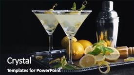  Presentation with black chrome metallic mesh metal - Cool new presentation theme with glasses of lemon drop martini backdrop and a wine colored foreground