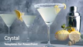  Presentation with drop - Amazing theme having glasses of lemon drop martini backdrop and a gray colored foreground