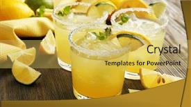  Presentation with lemon - Audience pleasing presentation design consisting of glasses of lemon juice backdrop and a yellow colored foreground