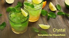  Presentation with orange lime - Beautiful theme featuring glasses of lime juice backdrop and a tawny brown colored foreground