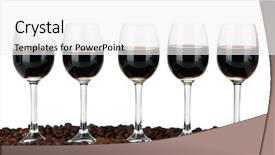  Presentation with liquor - PPT theme featuring glasses of liquor and coffee background and a  colored foreground