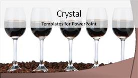  Presentation with liquor - Colorful PPT theme enhanced with glasses of liquor and coffee grains isolated on white backdrop and a white colored foreground