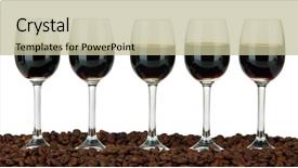  Presentation with liquor - Theme having glasses of liquor and coffee grains isolated on white background and a mint green colored foreground