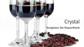  Presentation with liquor - Colorful slide set enhanced with glasses of liquor and coffee backdrop and a  colored foreground