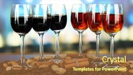  Presentation with liquors - Slide deck enhanced with glasses of liquors with almonds background and a  colored foreground