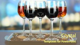  Presentation with liquors - Colorful presentation theme enhanced with glasses of liquors with almonds backdrop and a  colored foreground