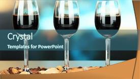  Presentation with liquors - PPT theme consisting of glasses of liquors with almonds background and a ocean colored foreground