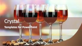  Presentation with liquors - PPT theme having smiling young woman in hat in studio background and a white colored foreground