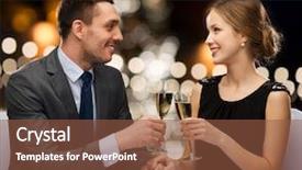  Presentation with sparkling wine - Slide deck with glasses of non alcoholic sparkling background and a tawny brown colored foreground