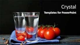  Presentation with glasses - Cool new presentation design with glasses-of-ouzo-and-tomatoes backdrop and a black colored foreground