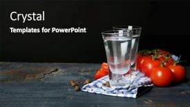 Presentation with glasses - PPT theme with glasses-of-ouzo-and-tomatoes background and a black colored foreground