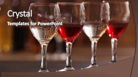  Presentation with wine - Colorful PPT theme enhanced with glasses of red and white backdrop and a tawny brown colored foreground