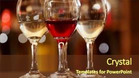  Presentation with white wine and red - Slide deck with glasses of red and white background and a  colored foreground