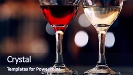  Presentation with white wine and red - Slide deck featuring glasses of red and white background and a  colored foreground