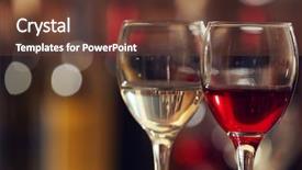  Presentation with wine - Presentation theme enhanced with glasses of red and white background and a tawny brown colored foreground