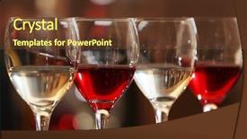  Presentation with white wine and red - Audience pleasing PPT theme consisting of glasses of red and white backdrop and a tawny brown colored foreground