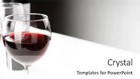  Presentation with bottle red wine - Presentation theme having glasses of red whine background and a white colored foreground