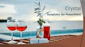  Presentation with wine - Presentation theme featuring glasses-of-red-wine-against background and a lemonade colored foreground