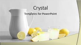  Presentation with lemonade - Audience pleasing PPT layouts consisting of glasses of refreshing lemonade on table backdrop and a light gray colored foreground