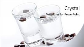  Presentation with liquor - Slide set with glasses of sambuca with coffee background and a  colored foreground