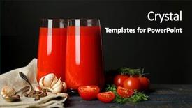  Presentation with tomato juice - Slide set featuring glasses of tasty tomato juice background and a black colored foreground
