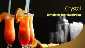  Presentation with tequila - Slides featuring glasses of tequila sunrise cocktail with orange slices on dark background background and a wine colored foreground