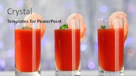  Presentation with sparkly - PPT theme enhanced with glasses-of-tomato-sauce background and a light gray colored foreground