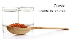  Presentation with vodka - Theme enhanced with glasses of vodka red caviar isolated on white background and a white colored foreground