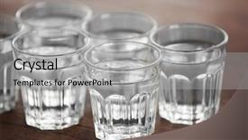  Presentation with glass of water - Amazing theme having glasses of water on wooden backdrop and a light gray colored foreground