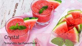  Presentation with smoothie - Slide deck consisting of glasses of watermelon smoothie background and a coral colored foreground