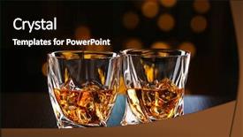  Presentation with whisky - PPT layouts having glasses of whiskey on bar background and a black colored foreground