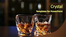  Presentation with whisky - PPT theme with glasses of whiskey on bar background and a wine colored foreground