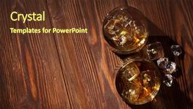  Presentation with whiskey - Slides having glasses of whiskey with ice background and a tawny brown colored foreground