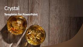  Presentation with whiskey - Presentation theme having glasses of whiskey with ice background and a tawny brown colored foreground