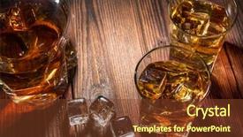  Presentation with whiskey - Slide set enhanced with glasses of whiskey with ice background and a tawny brown colored foreground