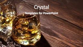  Presentation with whiskey - PPT layouts with glasses of whiskey with ice background and a tawny brown colored foreground