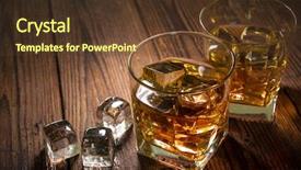  Presentation with whiskey - Beautiful slides featuring glasses of whiskey with ice backdrop and a tawny brown colored foreground