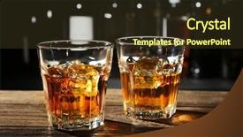  Presentation with whisky - Amazing PPT theme having glasses of whisky on wooden backdrop and a tawny brown colored foreground