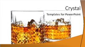  Presentation with whisky - Colorful PPT theme enhanced with glasses of whisky with ice backdrop and a white colored foreground