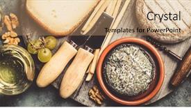  Presentation with sparkling wine - Slide deck having glasses of white sparkling wine background and a coral colored foreground