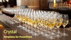  Presentation with wine - Slide deck consisting of glasses of white wine background and a tawny brown colored foreground