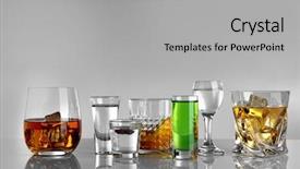  Presentation with spirits - Presentation design consisting of glasses of wine and spirits background and a  colored foreground