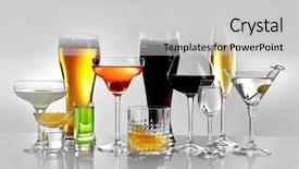  Presentation with spirit - Beautiful slide set featuring glasses of wine and spirits backdrop and a light gray colored foreground
