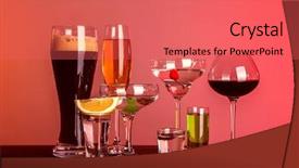  Presentation with spirits - PPT theme with glasses of wine and spirits background and a  colored foreground