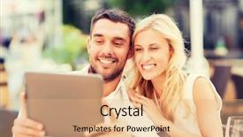  Presentation with computer love - Beautiful presentation design featuring glasses of wine at restaurant backdrop and a  colored foreground